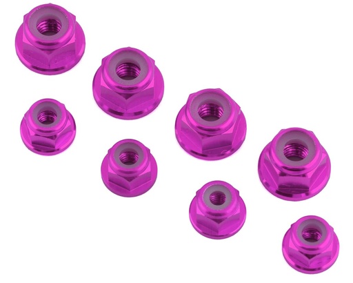 [175-18288] 175RC Associated DR10M Aluminum Nut Kit (Pink) (8)