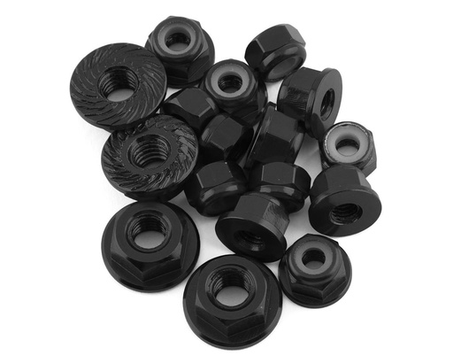 [175-18338] 175RC Associated B6.4/B6.4D Aluminum Nut Kit (Black) (17)