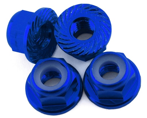 [175-18431] 175RC 4mm Locking Wheel Nuts for Traxxas Hoss (Blue) (4)