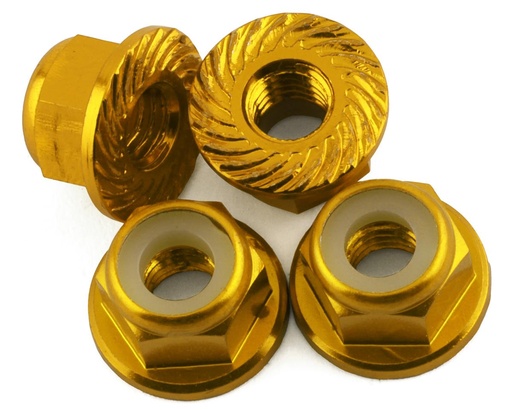 [175-18436] 175RC 4mm Locking Wheel Nuts for Traxxas Hoss (Gold) (4)