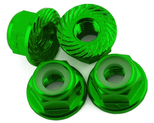 [175-18437] 175RC 4mm Locking Wheel Nuts for Traxxas Hoss  (Green) (4)