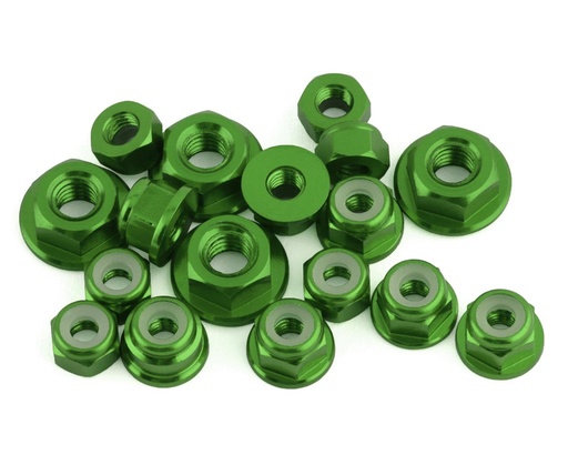 [175-18469] 175RC T6.4 Aluminum Nut Kit (Green) (17)