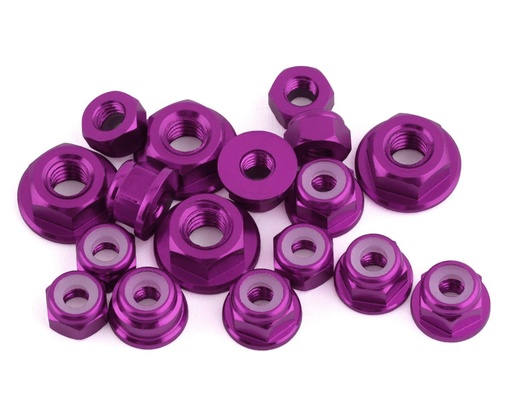 [175-18471] 175RC T6.4 Aluminum Nut Kit (Purple) (17)