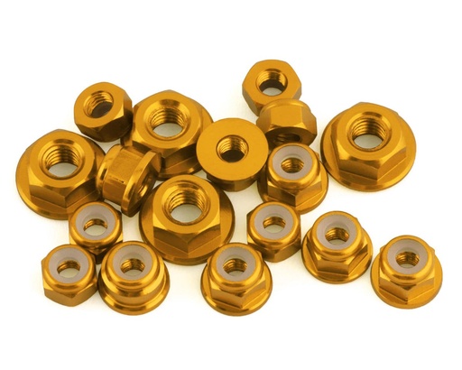 [175-18472] 175RC T6.4 Aluminum Nut Kit (Gold) (17)
