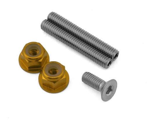 [175-18523] 175RC RC10B7/B7D "Ti-Look" Lower Arm Stud Kit (Gold)