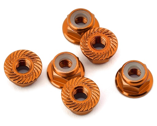 [175-18641] 175RC Aluminum Serrated Wheel Nuts for Traxxas Slash 4x4 (Orange) (6)