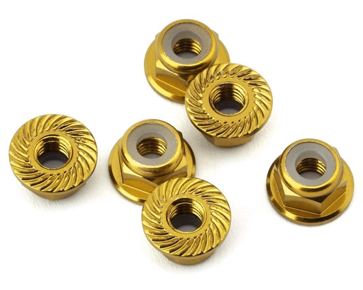 [175-18645] 175RC Aluminum Serrated Wheel Nuts for Traxxas Slash 4x4 (Gold) (6)