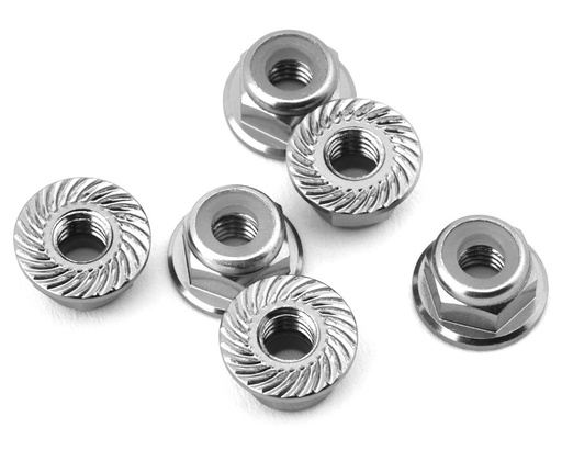 [175-18647] 175RC Aluminum Serrated Wheel Nuts for Traxxas Slash 4x4 (Silver) (6)