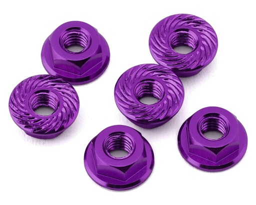 [175-18730] 175RC Associated RC10B7 Serrated Wheel Nuts (Purple) (6)