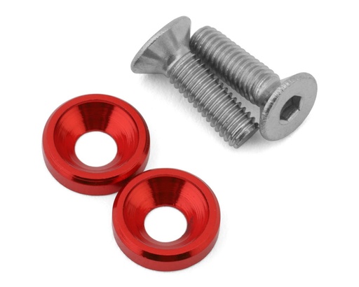 [175-18776] 175RC Yokomo RookieSpeed RS1.0 Motor Screws (Red) (2)