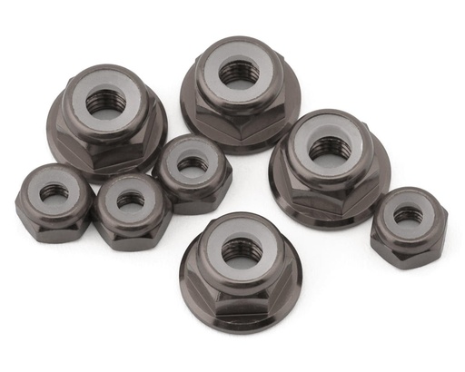 [175-18799] 175RC Yokomo RookieSpeed RS1.0 Aluminum Nut Kit (Grey) (8)