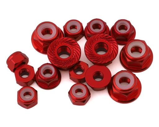 [175-18842] 175RC Team Associated DC10 Lightweight Aluminum Nuts Kit (Red) (15)