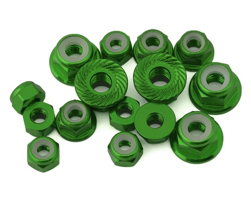 [175-18844] 175RC Team Associated DC10 Lightweight Aluminum Nuts Kit (Green) (15)