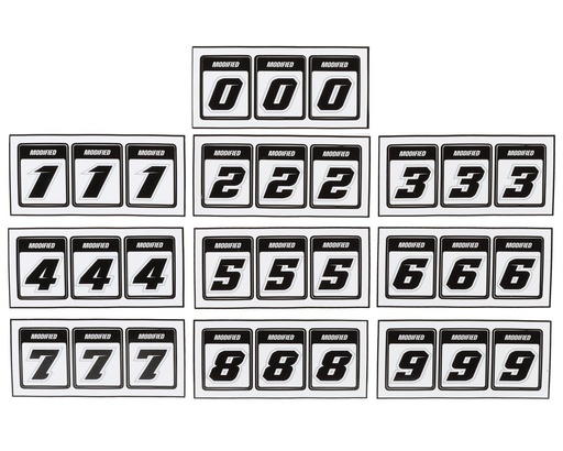 [175-24093] 175RC Race Number Decal Sheets (Modified) (#0-9)