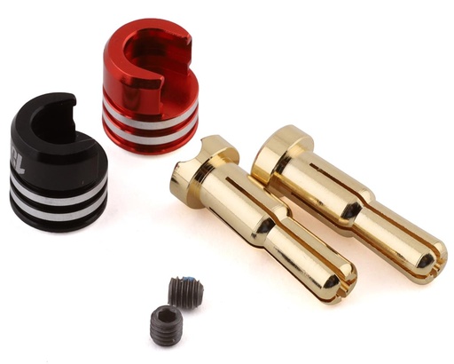 [1UP190437] 1UP Racing Heatsink Bullet Plug Grips w/4-5mm Bullets (Black/Red)