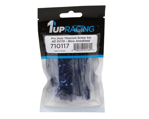 [1UP710117] 1UP Racing Associated DC10 Pro Duty Titanium Complete Screw Set (Blue)