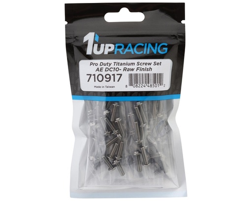 [1UP710917] 1UP Racing Associated DC10 Pro Duty Titanium Complete Screw Set (Silver)