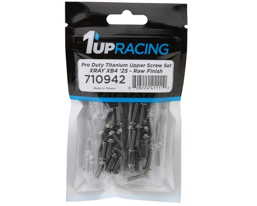 [1UP710942] 1UP Racing Xray XB4 2025 Pro Duty Titanium Upper Screw Set (Silver)