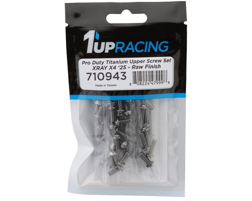 [1UP710943] 1UP Racing Xray X4 2025 Pro Duty Titanium Upper Screw Set (Silver)