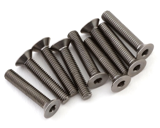 [1UP730016] 1UP Racing Titanium Pro Duty Flat Head Screws (10) (3x16mm)