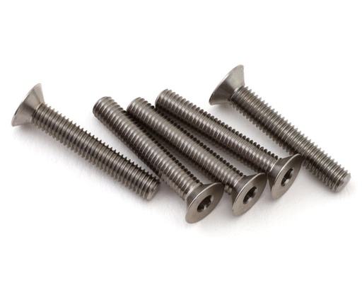 [1UP731018] 1UP Racing Titanium Pro Duty Flat Head Screws (5) (3x18mm)
