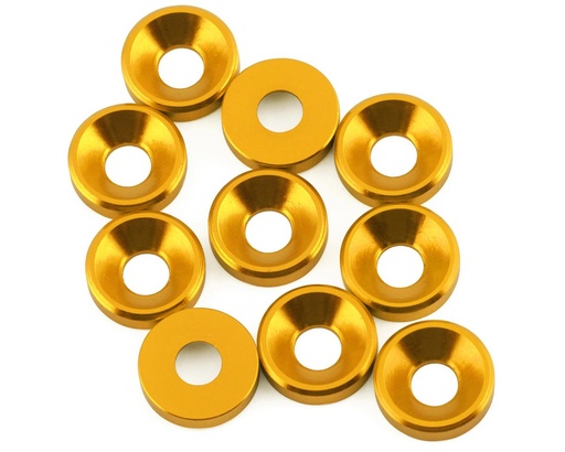 [1UP80369] 1UP Racing 3mm Countersunk Washers (Gold) (10)