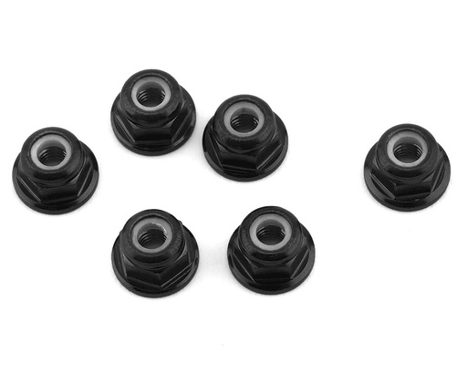 [1UP80504] 1UP Racing 3mm Aluminum Flanged Locknuts (Black) (6)