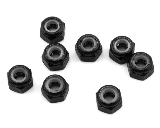 [1UP80505] 1UP Racing 3mm Aluminum Locknuts (Black) (8)