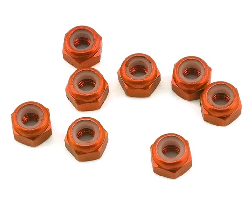 [1UP80555] 1UP Racing 3mm Aluminum Locknuts (Orange) (8)