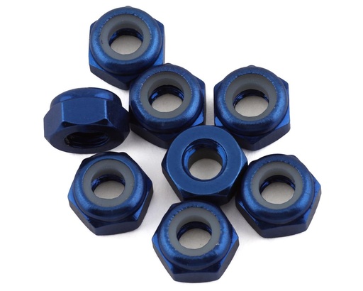 [1UP80595] 1UP Racing 3mm Aluminum Locknuts (Dark Blue) (8)