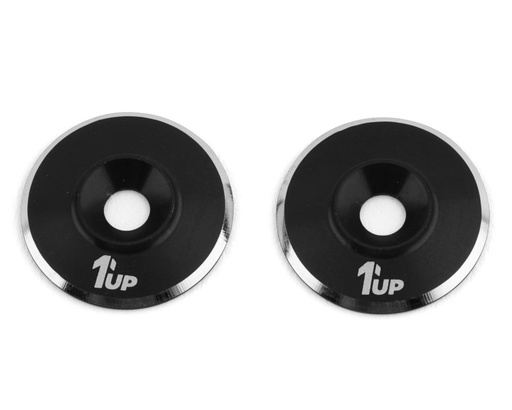 [1UP820021] 1UP Racing 3mm LowPro Wing Washers (Black Shine) (2)