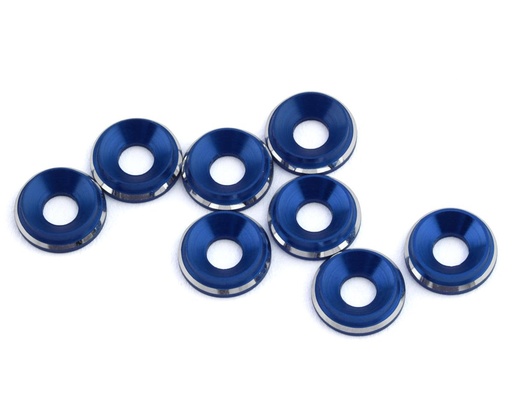 [1UP820119] 1UP Racing 3mm LowPro Countersunk Washers (Dark Blue Shine) (8)