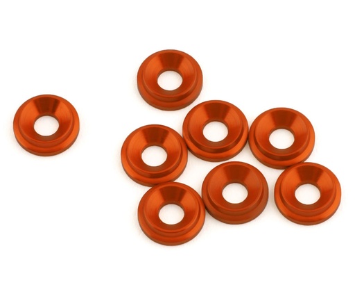 [1UP820609] 1UP Racing 3mm LowPro Countersunk Washers (Orange) (8)