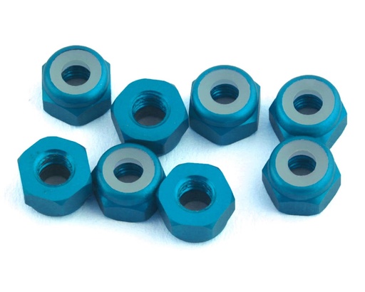 [1UP870202] 1UP Racing 3mm Aluminum Locknuts (Bright Blue) (8)