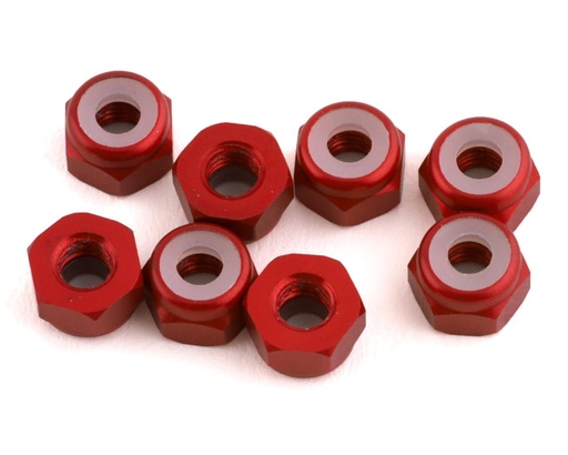 [1UP870502] 1UP Racing 3mm Aluminum Locknuts (Red) (8)