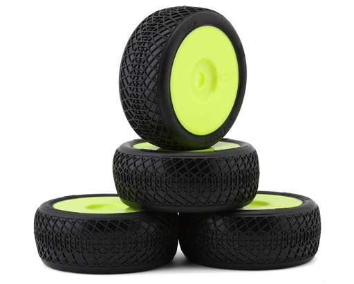 [TZO-TZK101S-Y] TZO Tires 101 1/8 Buggy Pre-Glued Tire Set (Yellow) (4) (Supreme Clay)