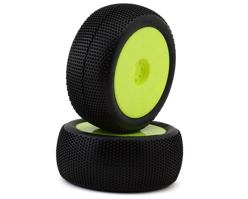 [TZO-TZK-T202US-Y] TZO Tires 202 1/8 Truggy Pre-Glued Tire Set (Yellow) (2) (Ultra Clay)