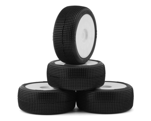 [TZO-TZK402S-W-N] TZO Tires 402 1/8 Buggy Non-Glued Tire Set (White) (4) (Supreme Clay)