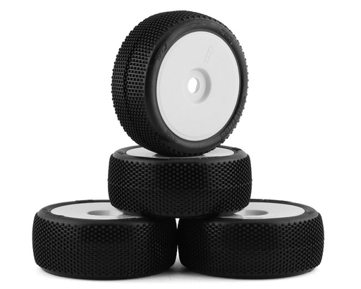 [TZO-TZK202US-W-N] TZO Tires 202 1/8 Buggy Non-Glued Tire Set (White) (4) (Ultra Clay)