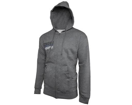 [TKRHOODIE07M] Tekno RC Grey "Stacked" Zippered Hoodie (M)