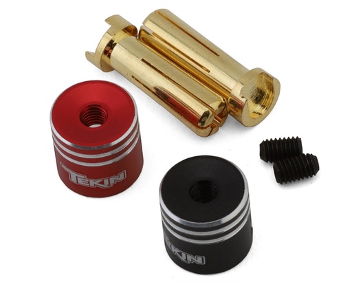 [TEKTT4007] Tekin Aluminum XL Heatsink Bullet Plugs w/5mm Bullets (Black/Red)