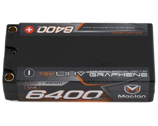 [MCL6030] Maclan HV Graphene V4 2S Shorty LiPo Battery w/5mm Bullets (7.6V/6400mAh)
