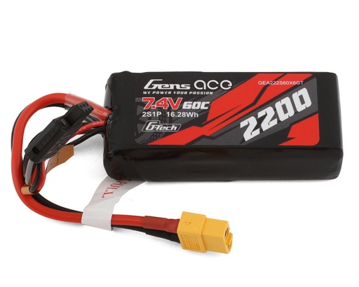 [GEA222S60X76GT] Gens Ace 2S G-Tech Smart LiPo Battery 60C (7.4V/2200mAh) w/XT-60 Connector