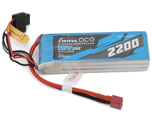[GEA223S25DGT] Gens Ace G-Tech Smart 3S LiPo Battery 25C (11.1V/2200mAh) w/Deans