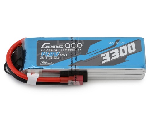 [GEA334S45DGT] Gens Ace G-Tech Smart 4S LiPo Battery 45C (14.8V/3300mAh) w/Deans Connector