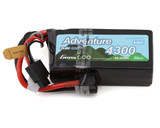 [GEA433S60T3GT] Gens Ace G-Tech Smart 3S LiHV Battery 60C (11.4V/4300mAh)