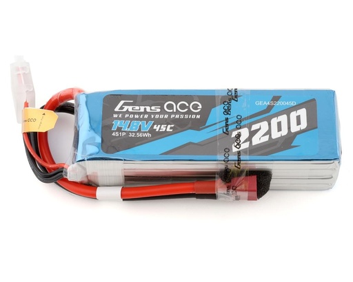 [GEA4S220045D] Gens Ace 4S LiPo Battery 45C (14.8V/2200mAh)