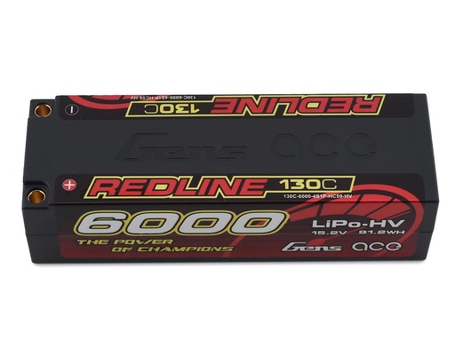 [GEA60004S13D5] Gens Ace Redline 4S LiHV LiPo Battery 130C w/5mm Bullets (15.2V/6000mAh)