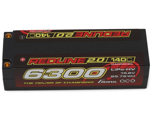 [GEA63004S14D5] Gens Ace Redline 2.0 4S LiHV Battery 140C (15.2V/6300mAh) w/5.0mm bullet