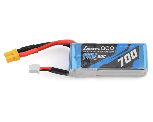 [GEA7003S60X3] Gens Ace 3s LiPo Battery 60C (11.1V/700mAh) (OMP M2/Logo 200)